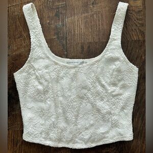 Altard State White Crop Lace Tank Top